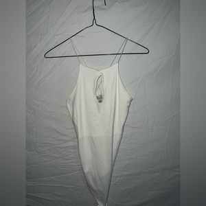 White bodysuit with cutout